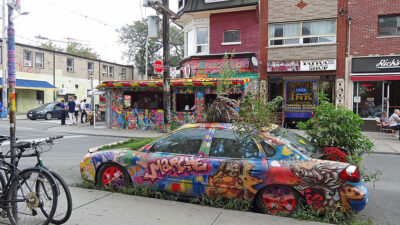 Cute Car in Street of Toronto
