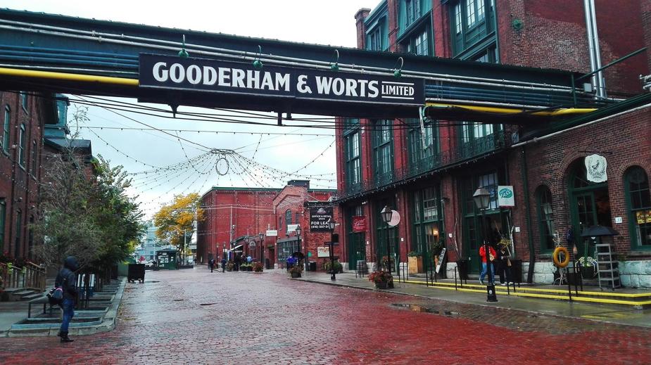 Shopping in the historic Distillery District in Toronto