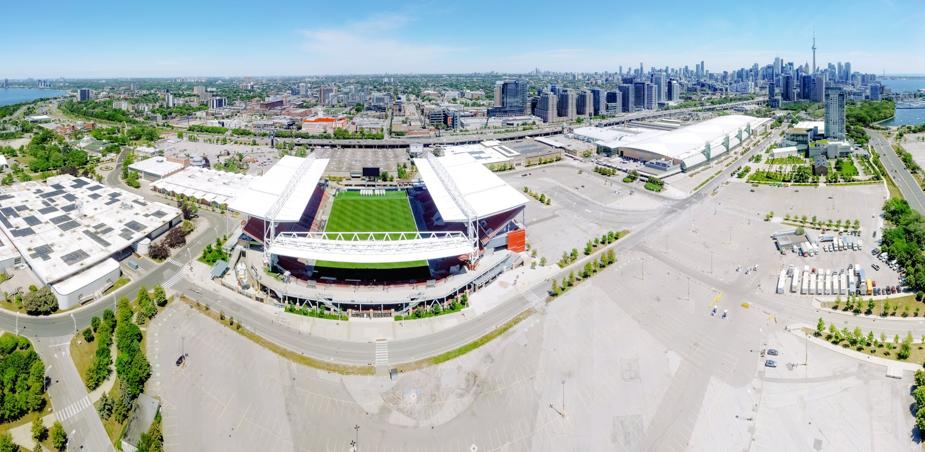 Aerial View of Exhibition Place in Toronto