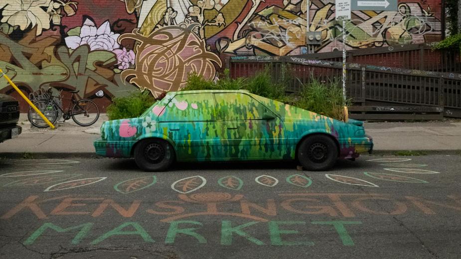 An artistic street scene in Kensington Market in Toronto