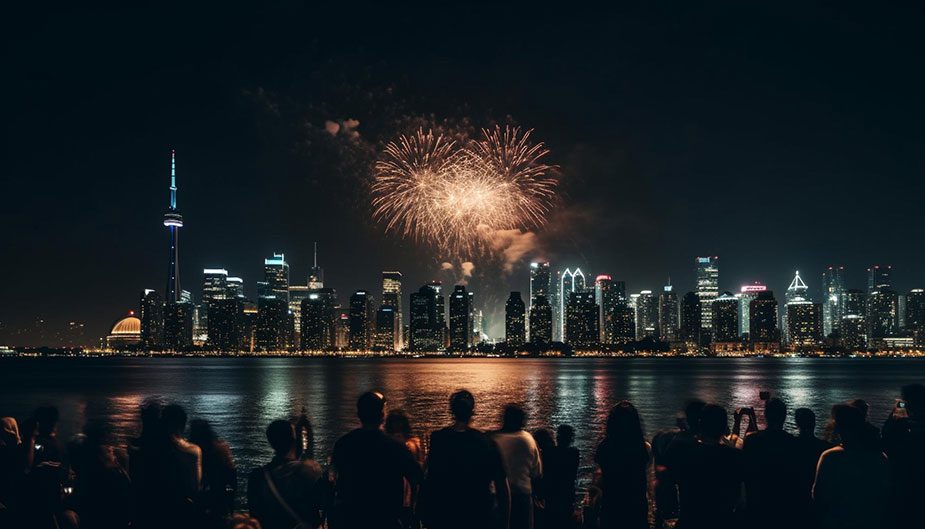 Fireworks during New Year's Eve