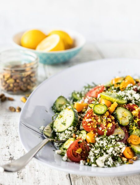 Cauliflower Tabbouleh With Pistachio Lemon Dressing