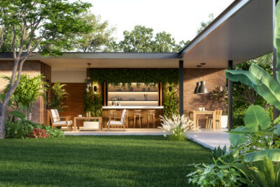 An image of a beautiful backyard for summer entertaining