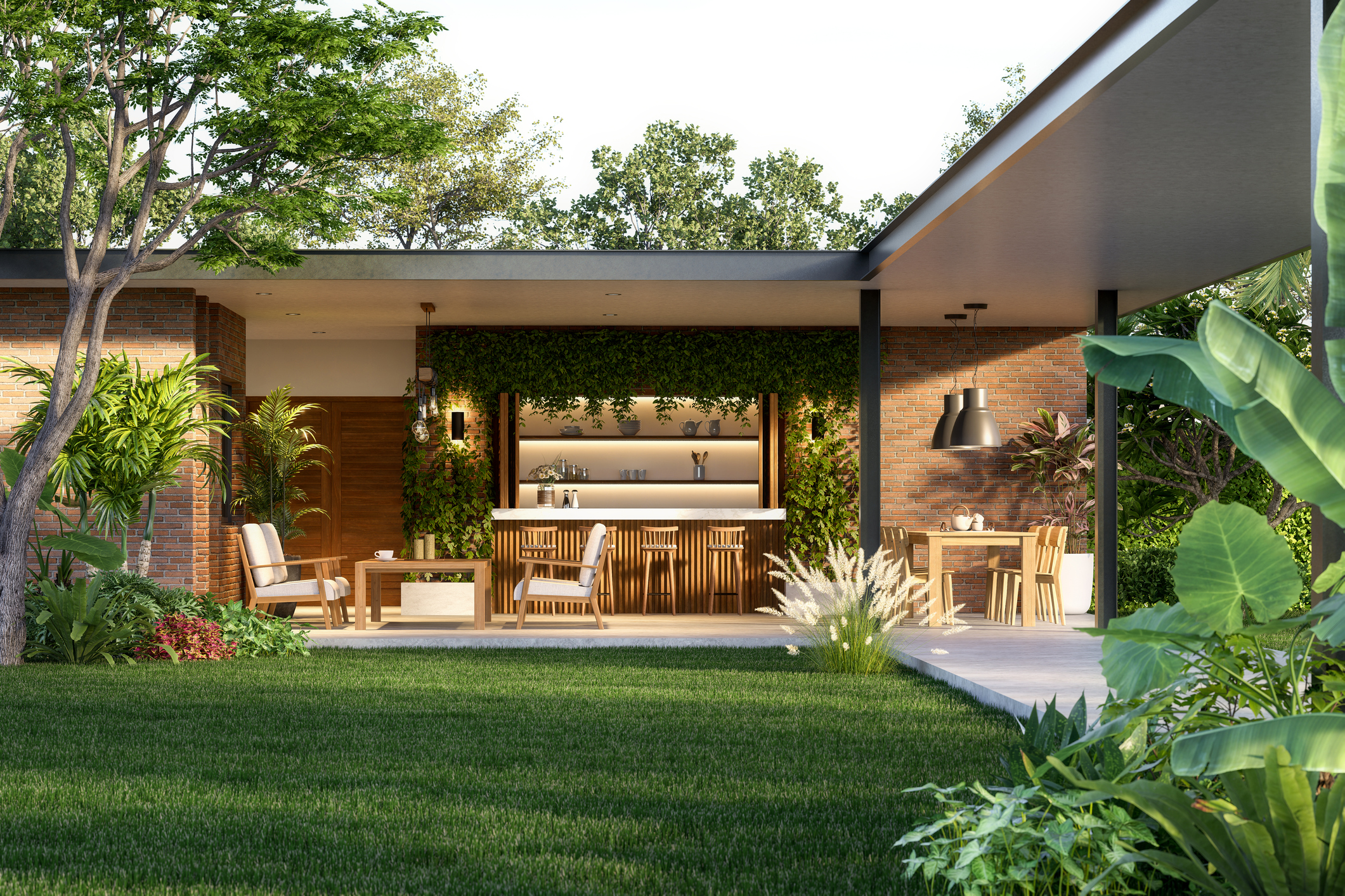 An image of a beautiful backyard for summer entertaining